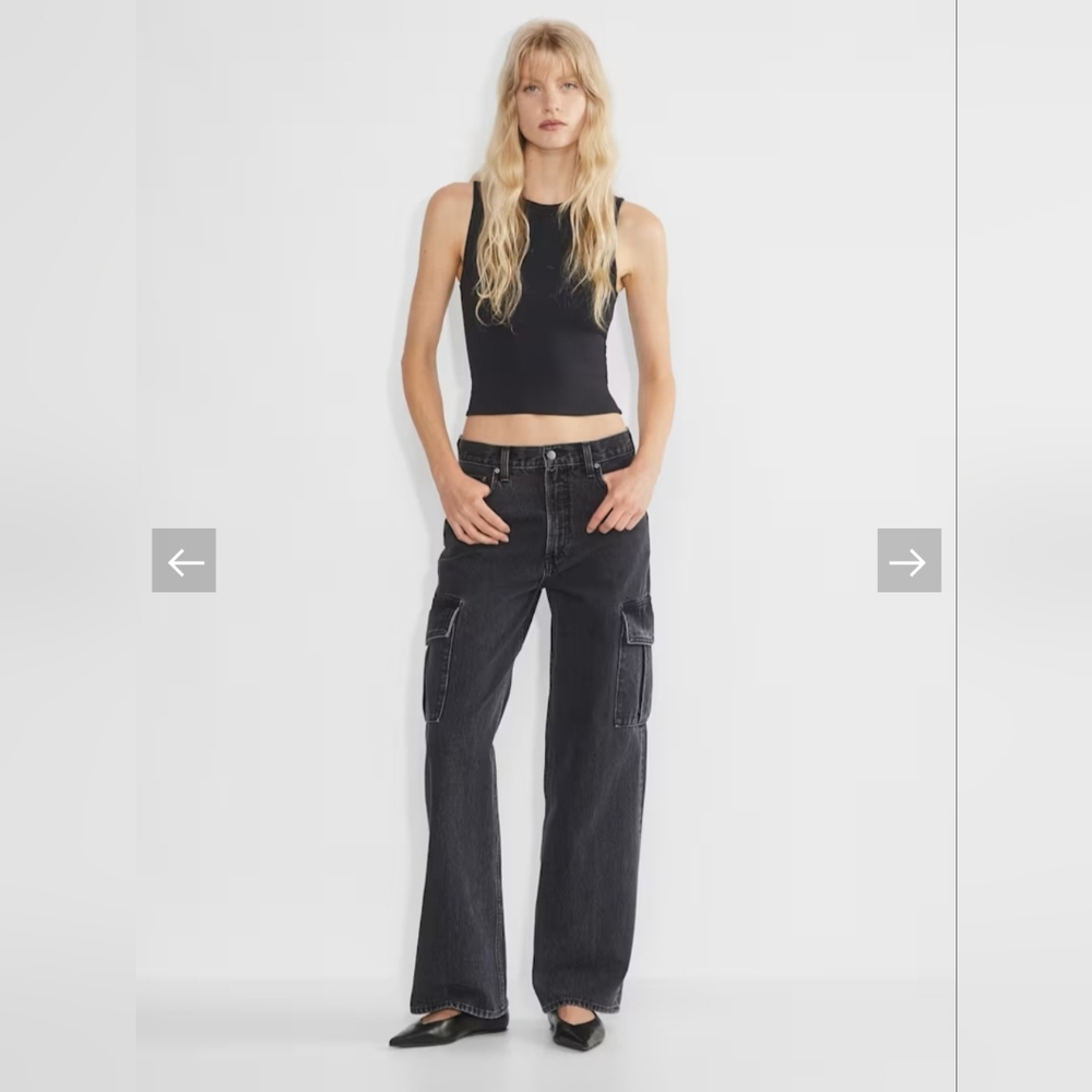 Denim Forum The Farrah High Rise Wide Cargo